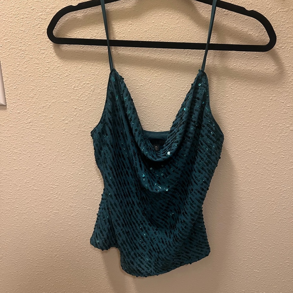 NBD Teal Sequin Women's Top - Picture 2 of 4